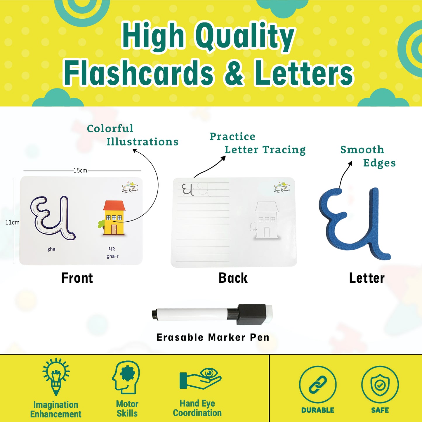 Gujarati Alphabets and Numbers Wooden Letter Puzzle