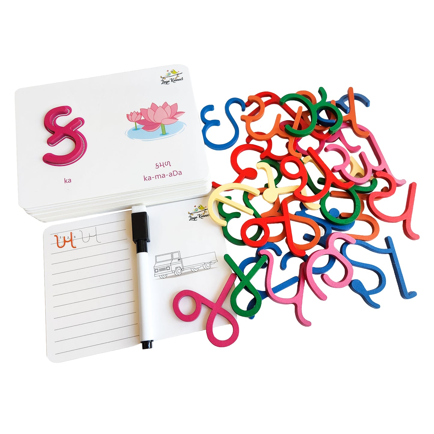 Gujarati Alphabets and Numbers Wooden Letter Puzzle